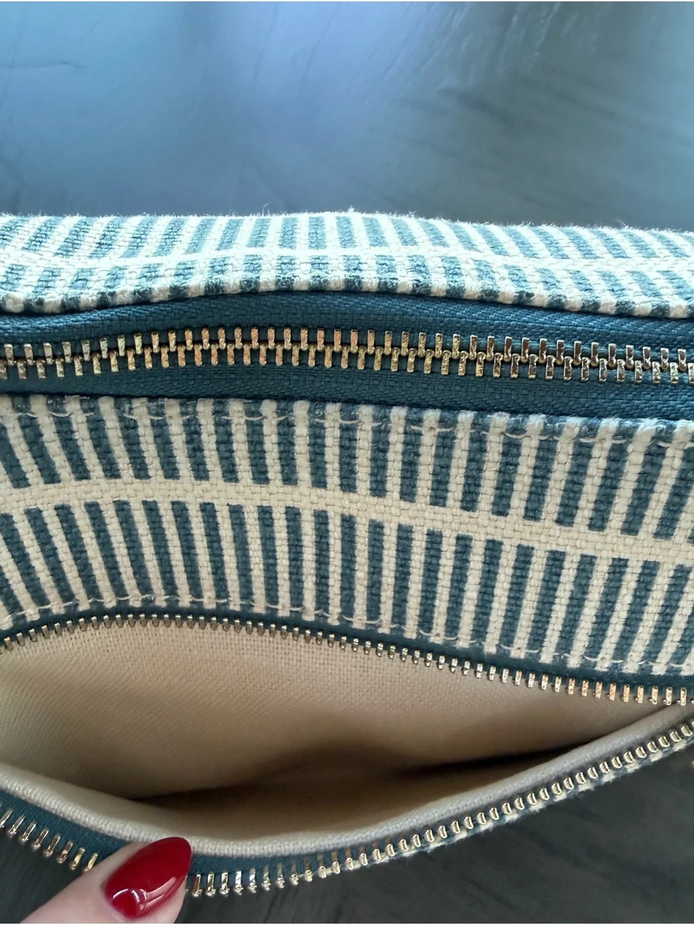Spartina 449 Daufuskie Island Blue Cream Striped Linen Shoulder Bag